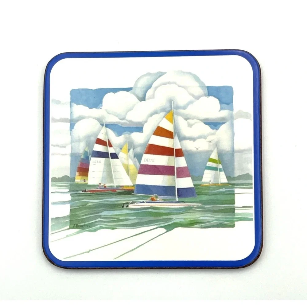 Pimpernel Regatta Coasters England‎ Set of 6 Cork Back 4
